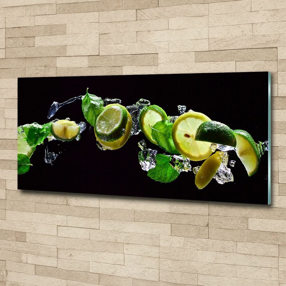 Foto obraz szkło akryl Limonka i cytryna