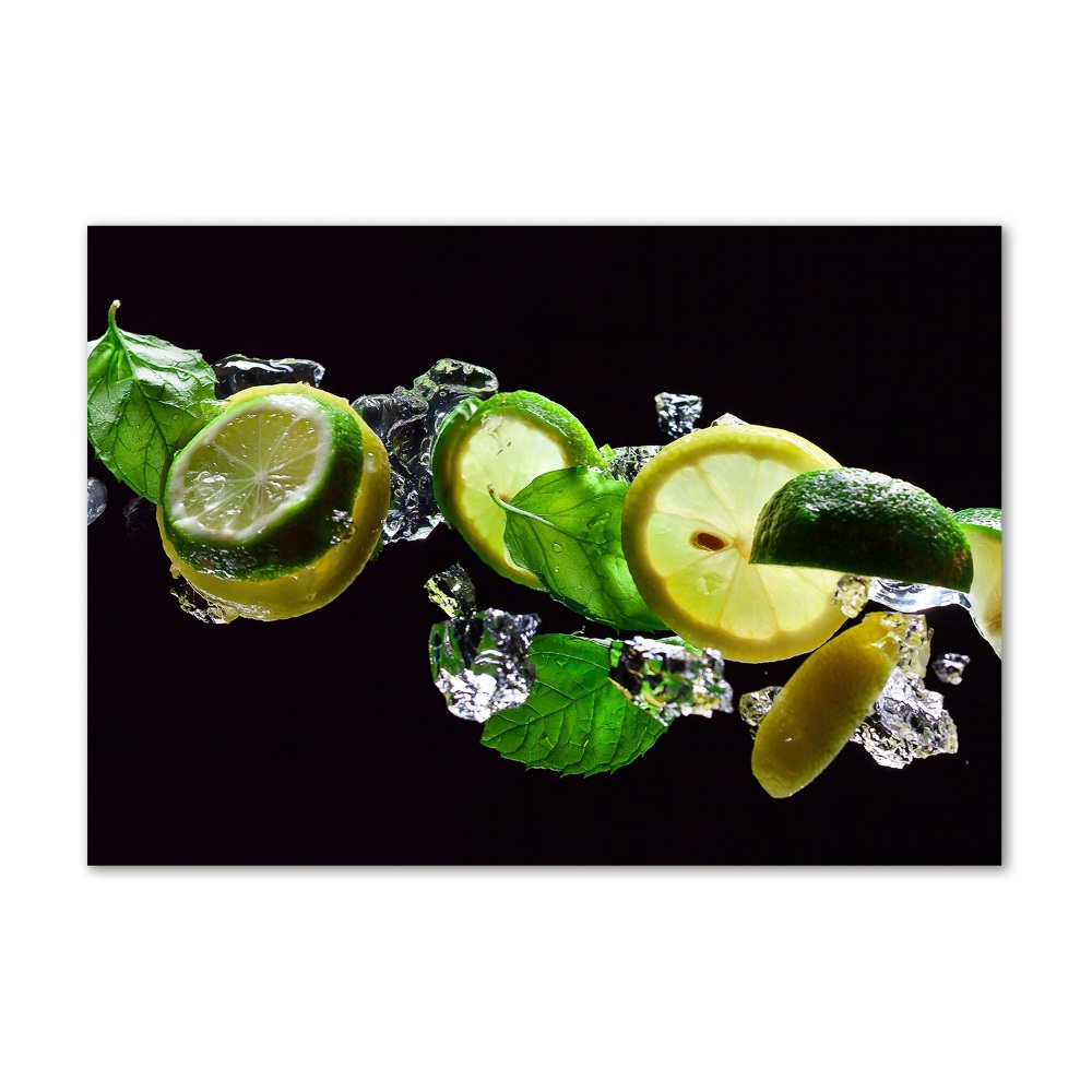Foto obraz szkło akryl Limonka i cytryna