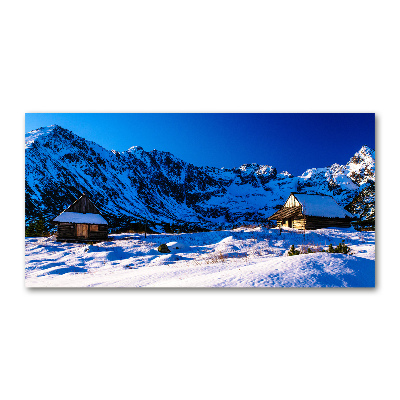 Foto obraz szkło akryl Domy w Tatrach