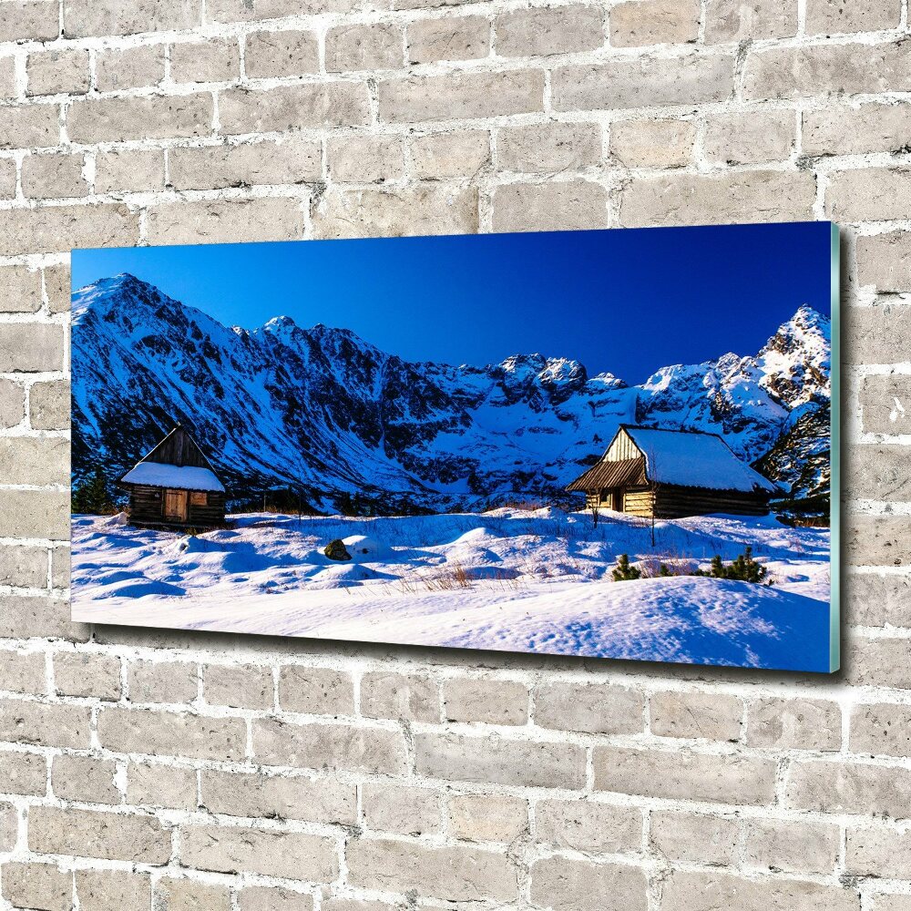 Foto obraz szkło akryl Domy w Tatrach