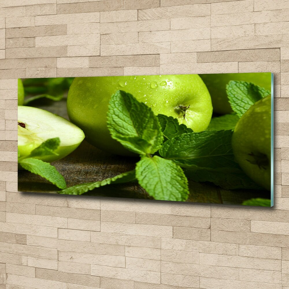 Obraz zdjęcie szkło akryl Zielone jabłka