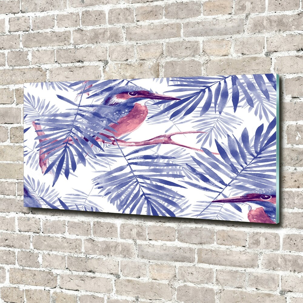 Obraz zdjęcie szkło akryl Rośliny i ptak