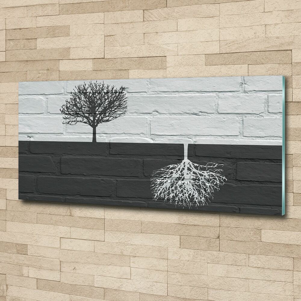 Obraz zdjęcie szkło akryl Drzewa na murze