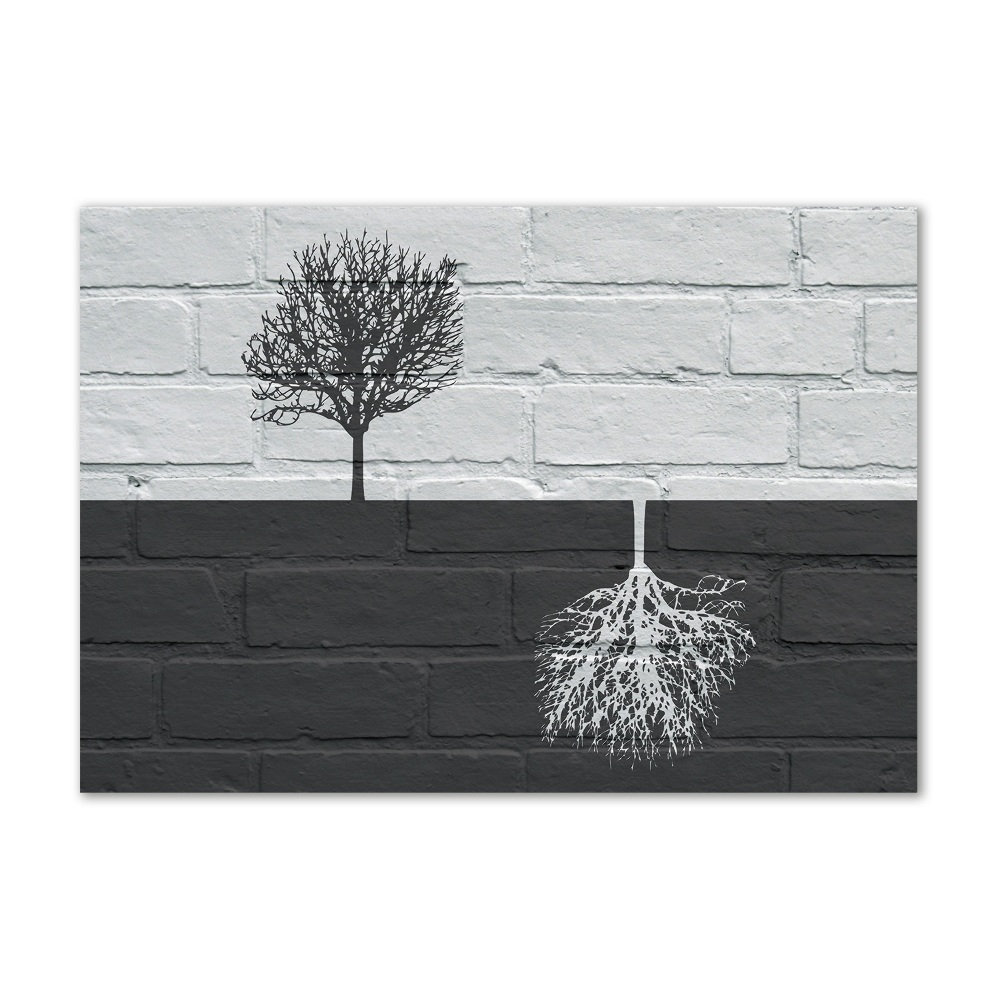 Obraz zdjęcie szkło akryl Drzewa na murze