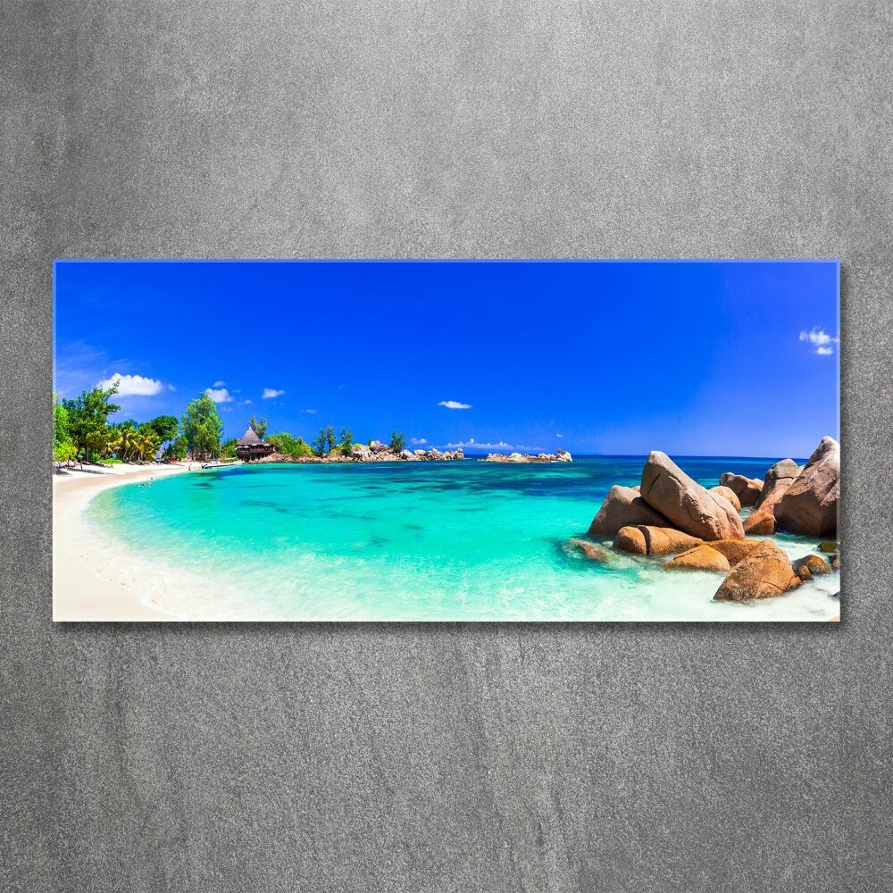 Foto obraz szkło akryl Plaża Seszele