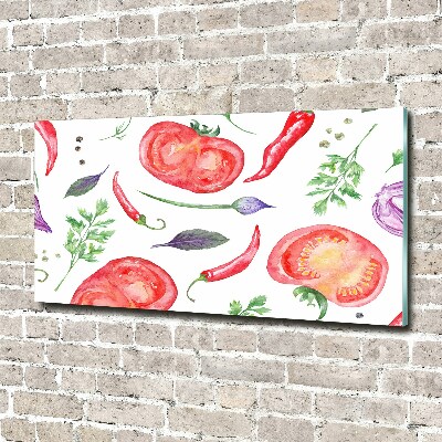 Foto obraz akryl Pomidor i przyprawy