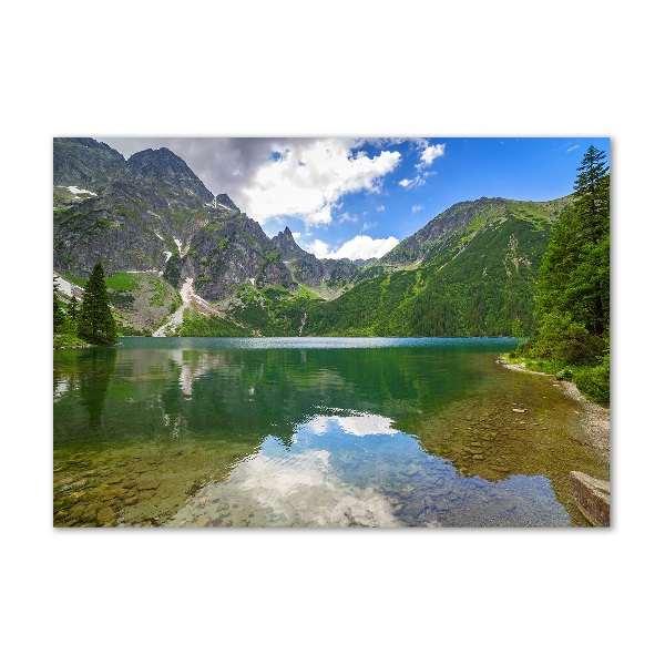 Foto obraz szkło akryl Morskie oko Tatry