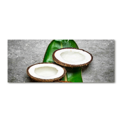 Obraz zdjęcie szkło akryl Połówki kokosu
