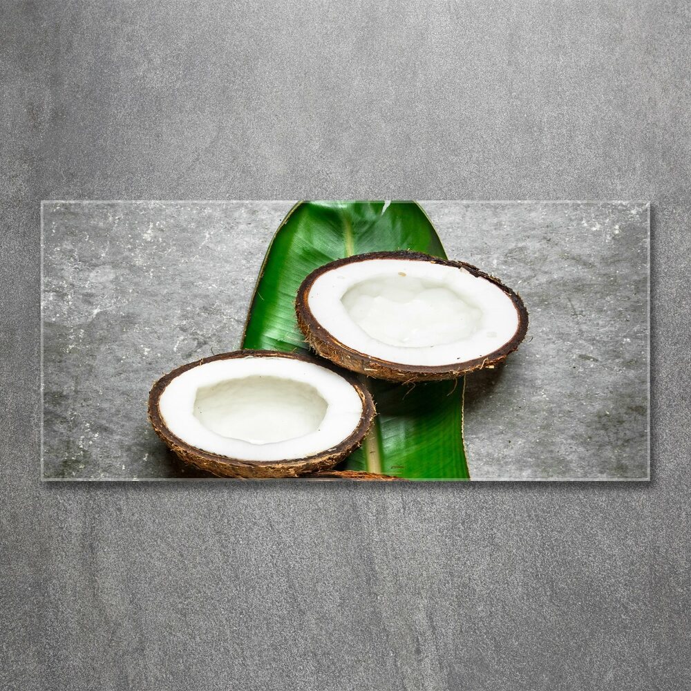 Obraz zdjęcie szkło akryl Połówki kokosu