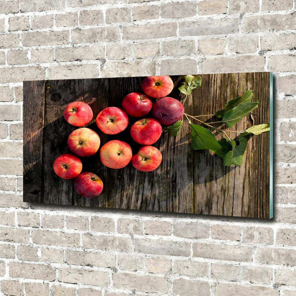 Obraz zdjęcie szkło akryl Jabłka na stole