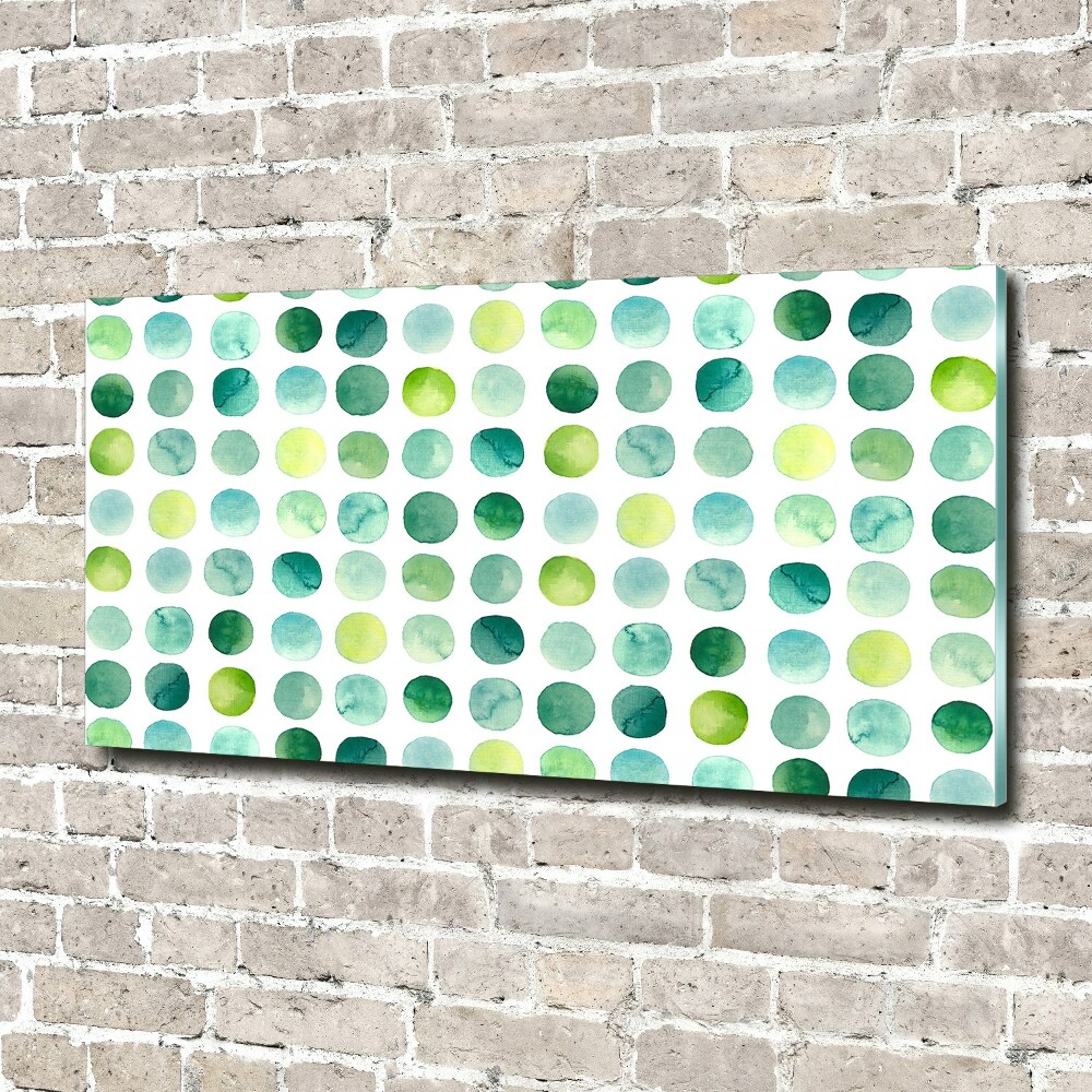 Foto obraz szkło akryl Zielone kropki