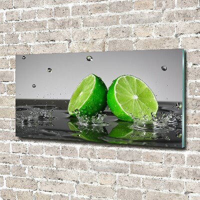 Obraz zdjęcie szkło akryl Limonka w wodzie