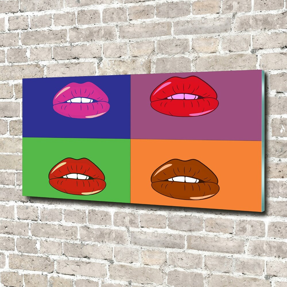 Foto obraz szkło akryl Kolorowe usta