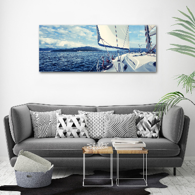 Foto obraz akryl Jacht na tle morza