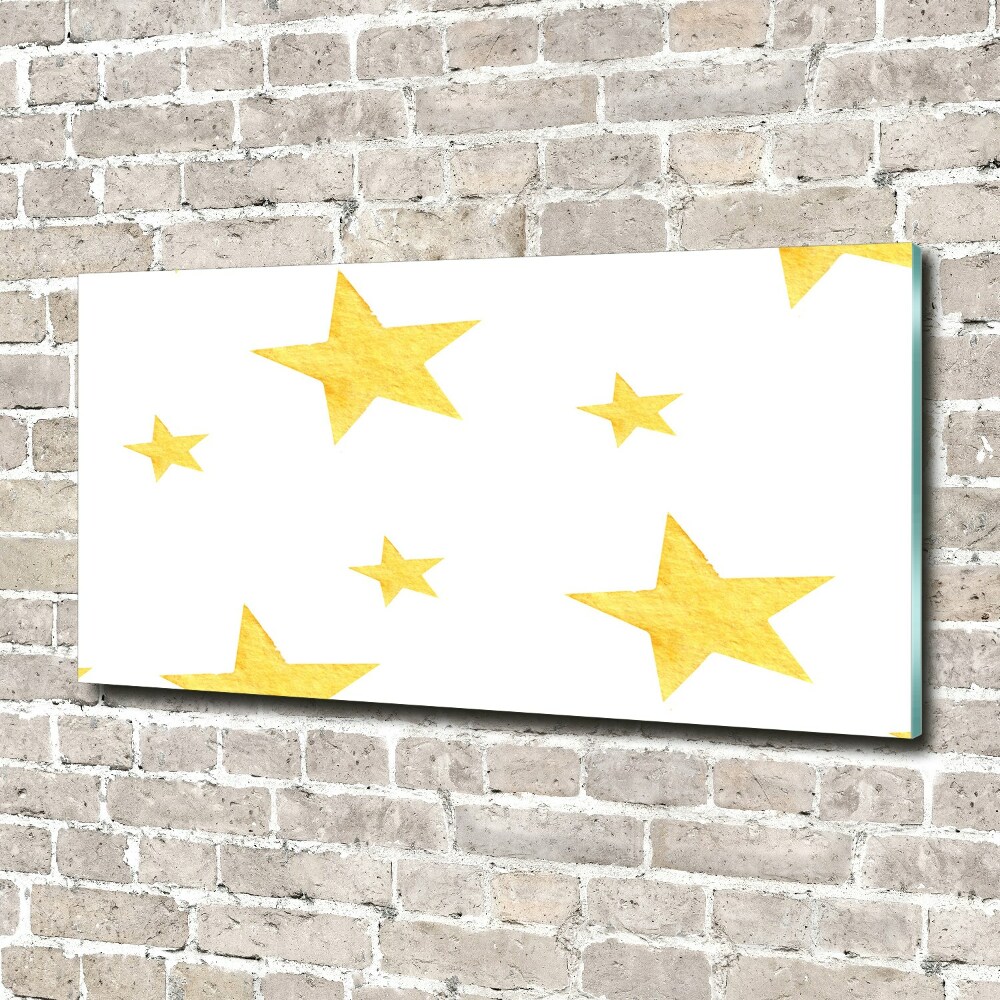 Foto obraz szkło akryl Żółte gwiazdy