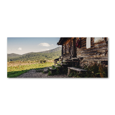 Foto obraz akryl Drewniany dom góry