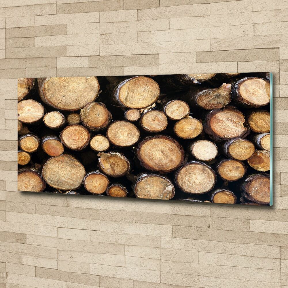 Obraz zdjęcie szkło akryl Kłody drewna
