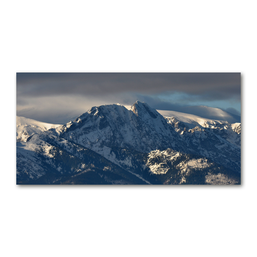 Foto obraz szkło akryl Giewont zimą