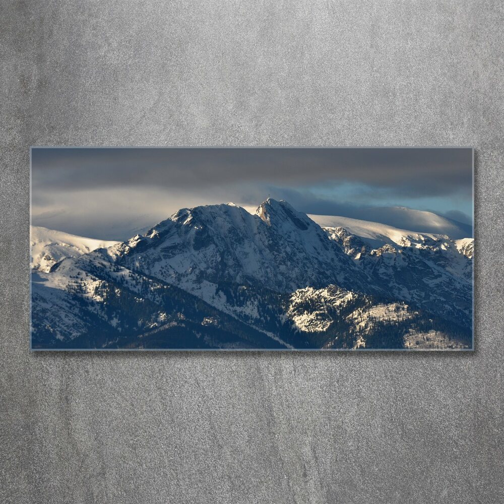 Foto obraz szkło akryl Giewont zimą