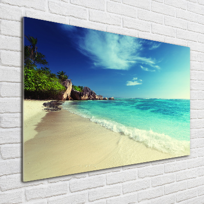 Foto obraz szkło akryl Seszele plaża