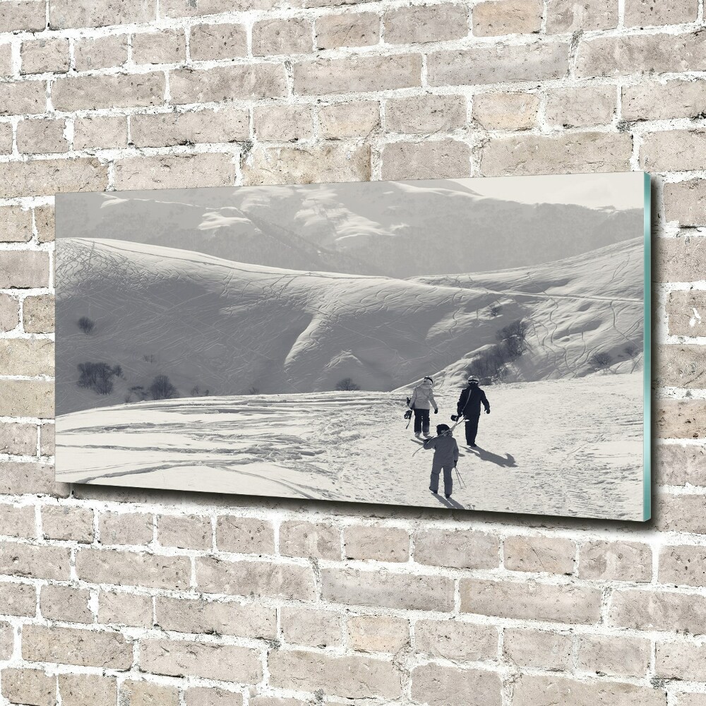 Foto obraz na ścianę akryl Narciarze