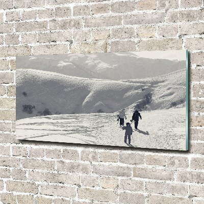 Foto obraz na ścianę akryl Narciarze