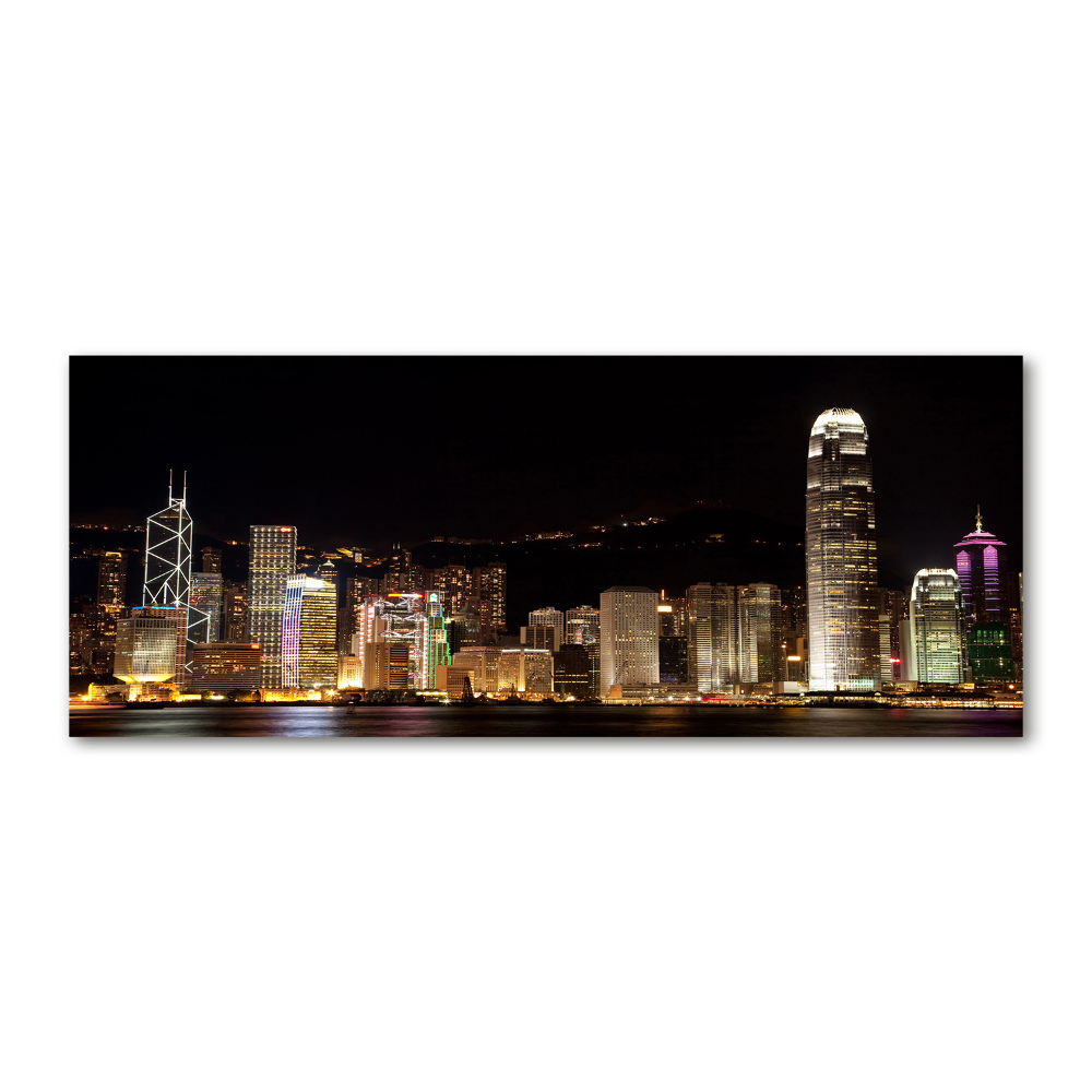 Foto obraz szkło akryl Hongkong nocą