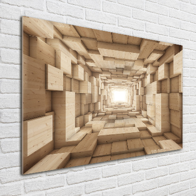 Obraz zdjęcie szkło akryl Drewniany tunel
