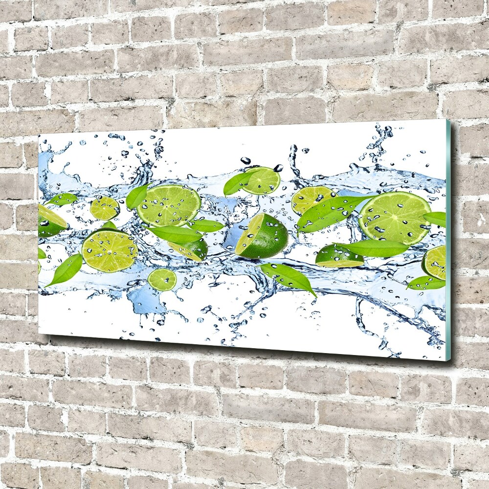 Obraz zdjęcie szkło akryl Limonki i woda