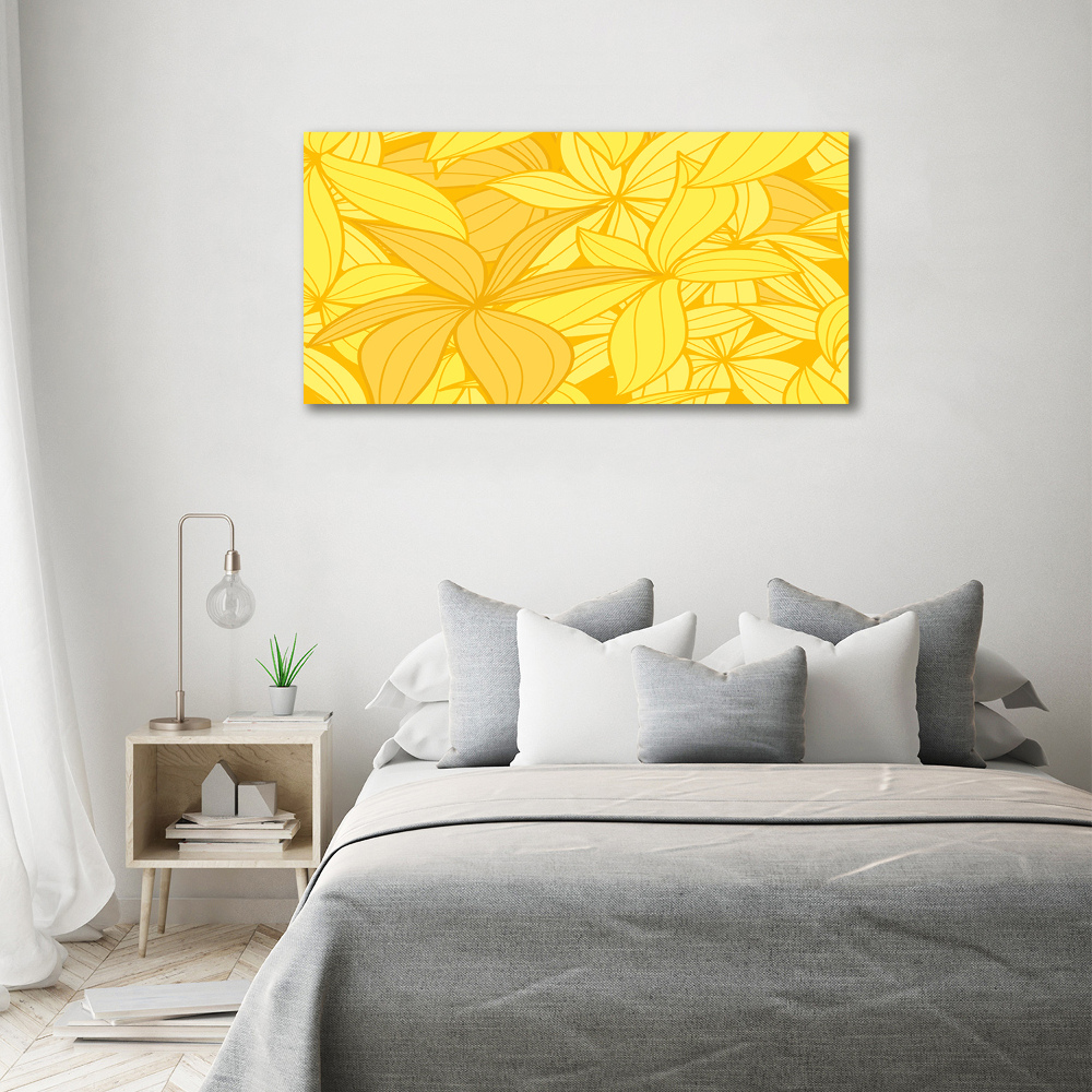 Obraz zdjęcie szkło akryl Żółte kwiaty tło