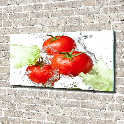 Foto obraz szkło akryl Pomidory i sałata