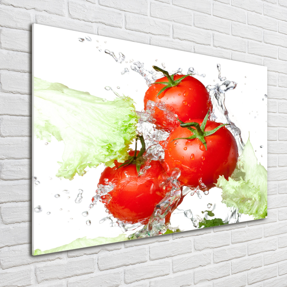 Foto obraz szkło akryl Pomidory i sałata