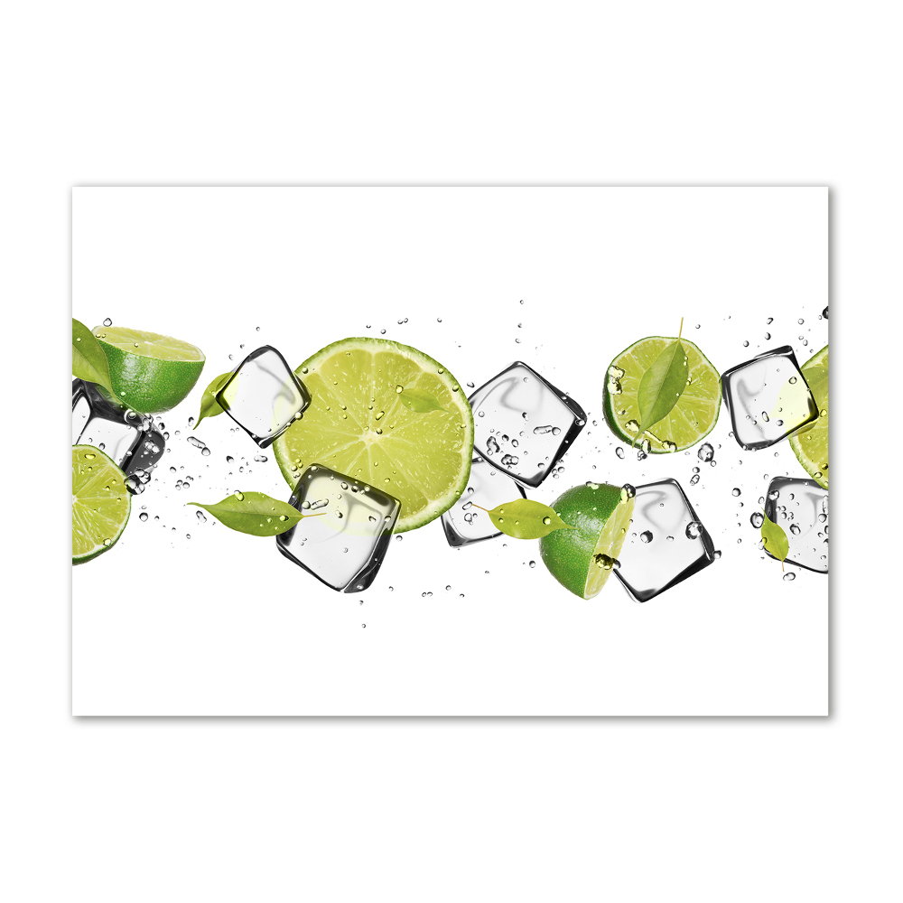 Obraz zdjęcie szkło akryl Limonka z lodem