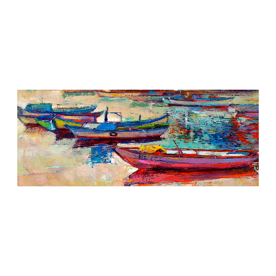 Obraz zdjęcie szkło akryl Kolorowe łódki