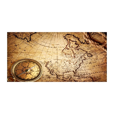 Foto obraz szkło akryl Kompas na mapie