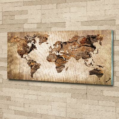 Foto obraz akryl Mapa świata drewno