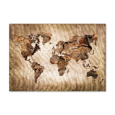 Foto obraz akryl Mapa świata drewno