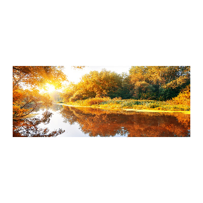 Foto obraz szkło akryl Rzeka jesienią