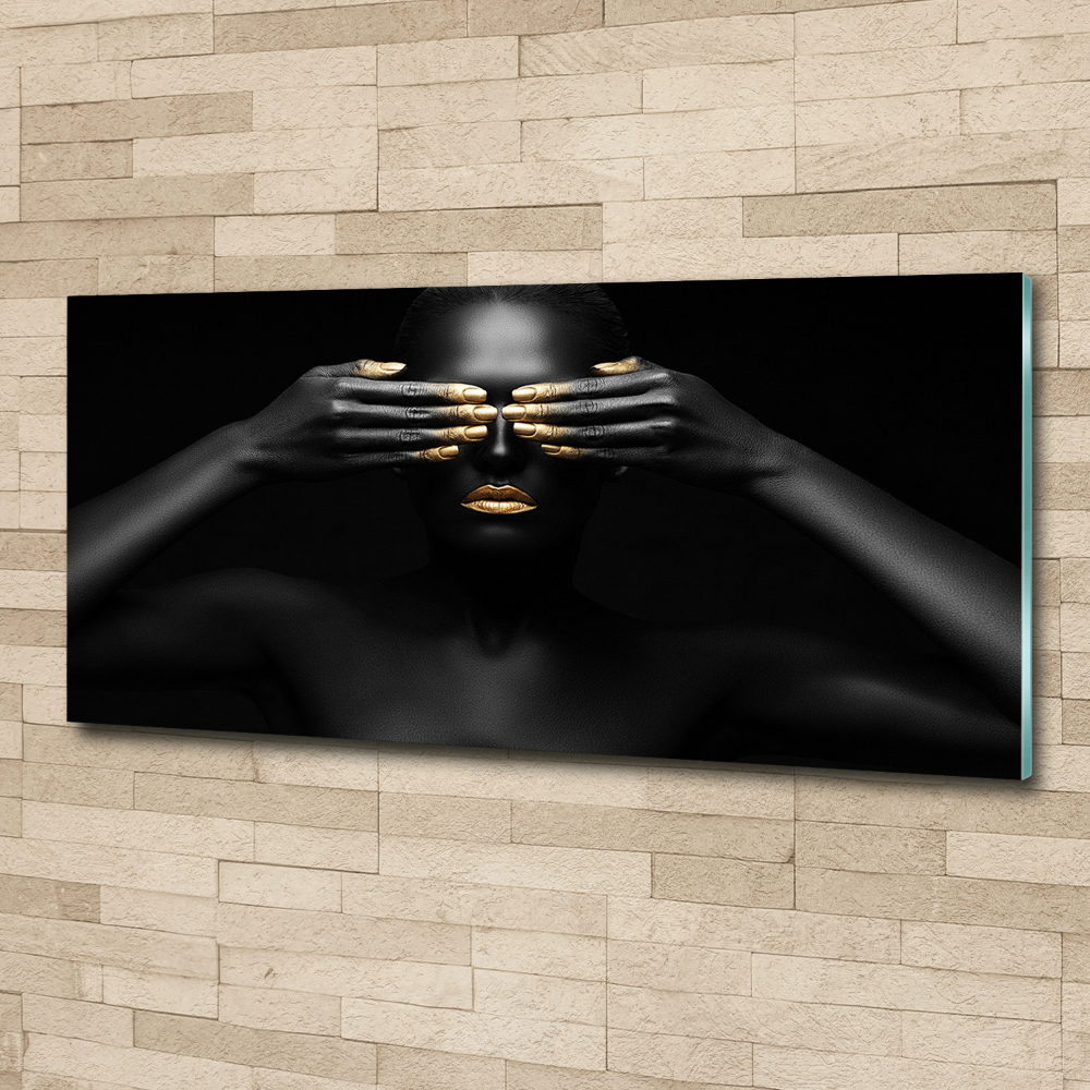 Foto obraz szkło akryl Kobieta w czerni