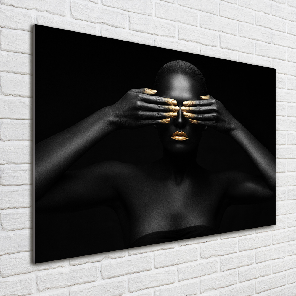 Foto obraz szkło akryl Kobieta w czerni