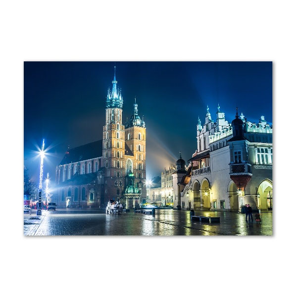 Foto obraz szkło akryl Kraków nocą