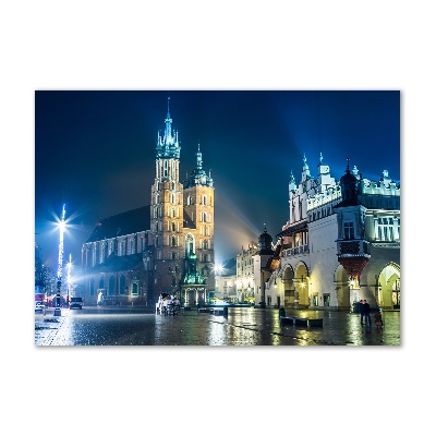 Foto obraz szkło akryl Kraków nocą