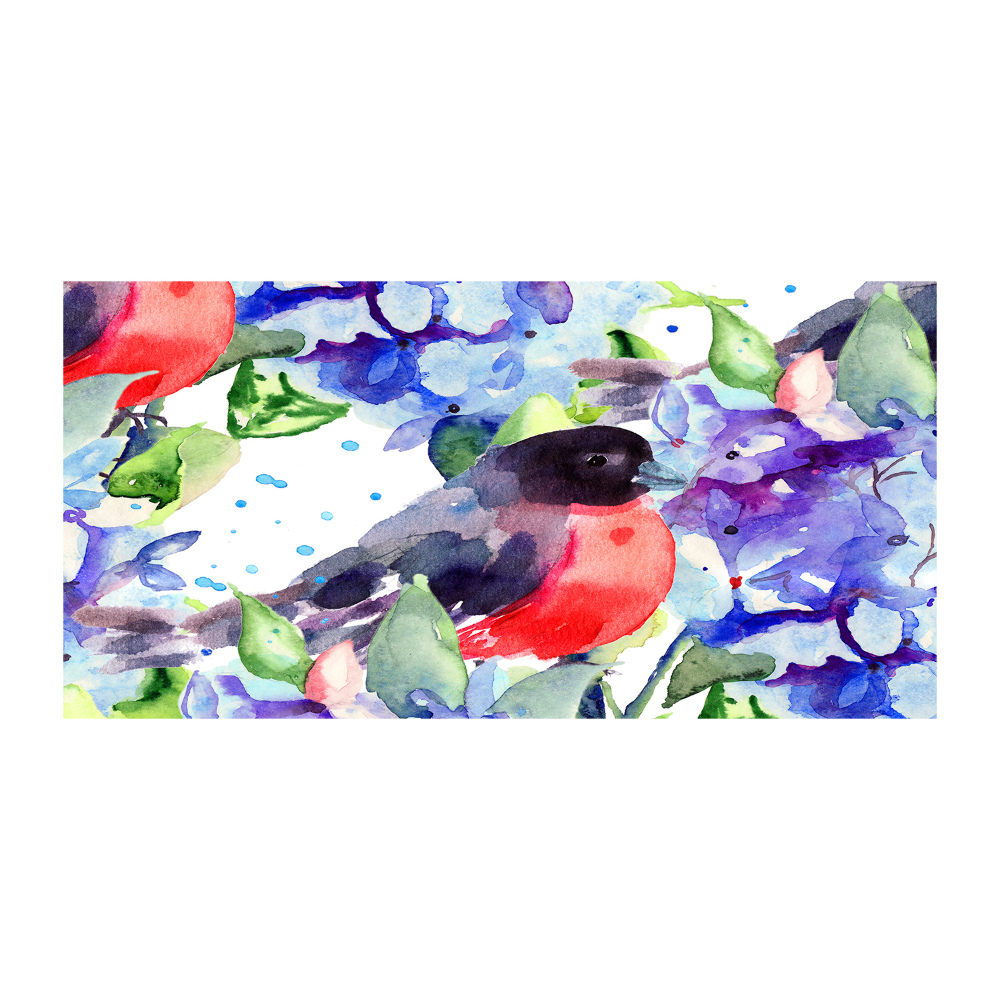 Obraz zdjęcie szkło akryl Ptak i kwiaty