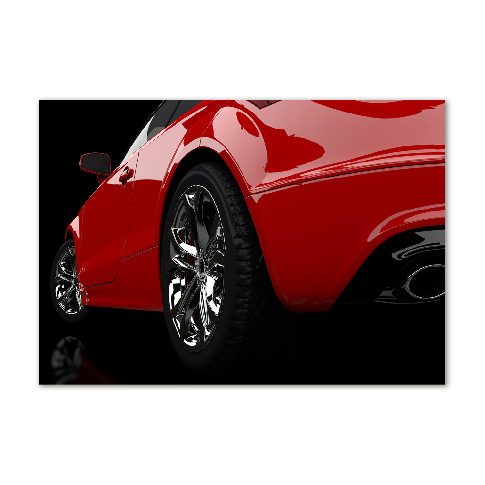 Foto obraz szkło akryl Czerwony samochód
