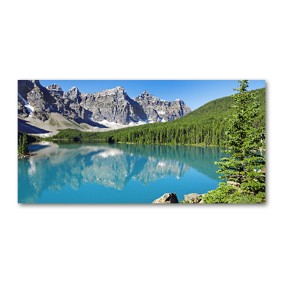 Foto obraz szkło akryl Jezioro w górach