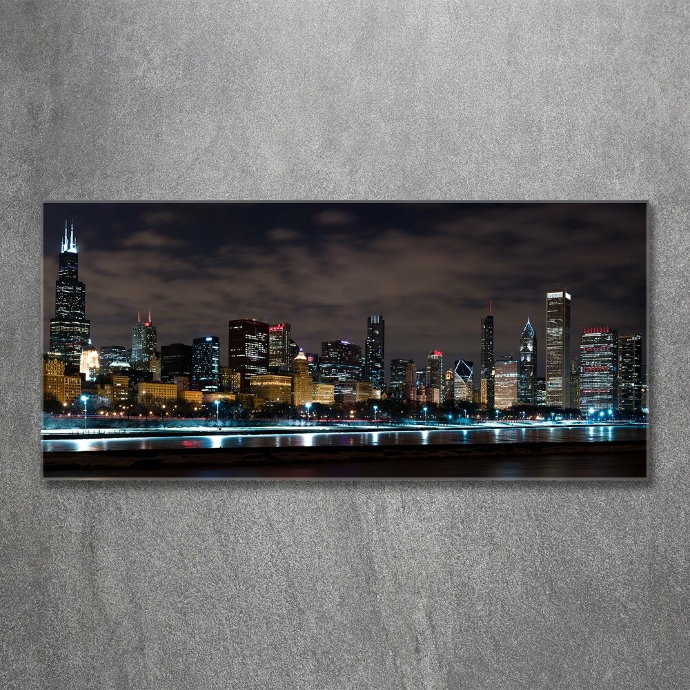 Foto obraz szkło akryl Chicago nocą