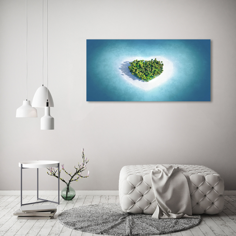 Foto obraz akryl Wyspa kształt serca