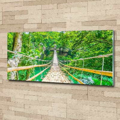Foto obraz akryl Most las bambusowy