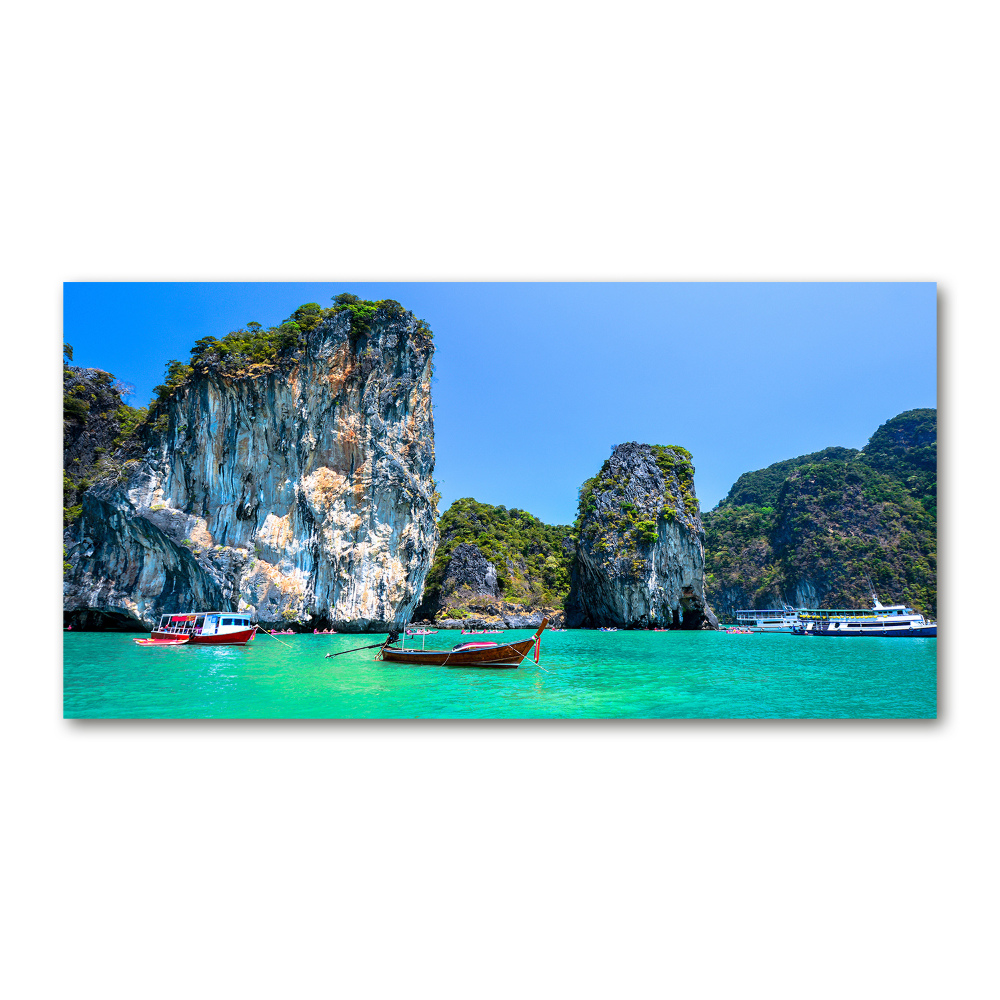 Foto obraz szkło akryl Łódki Tajlandia