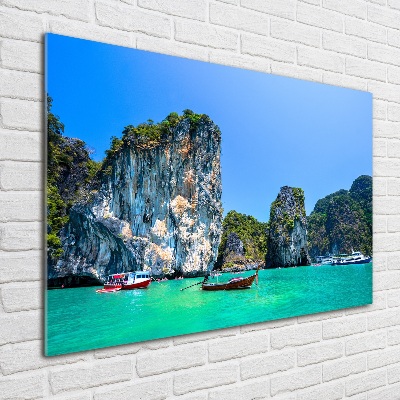 Foto obraz szkło akryl Łódki Tajlandia